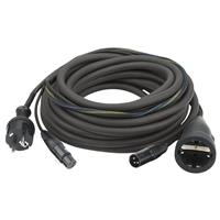 DAP Power/Signaal kabel Schuko male - Schuko female & XLR female - XLR male, 15 meter (zwart)