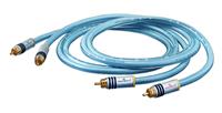 oehlbach Cinch Audio Anschlusskabel [2x Cinch-Stecker - 2x Cinch-Stecker] 1.00m Blau vergoldete Stec