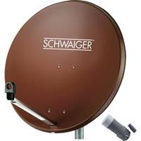 Schwaiger satellietinstallatie voor 1 satelliet - satellietschotel 80 cm, steenrood, LNB - 1 aansluiting