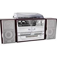 KA 320 Stereoanlage CD, Kassette, MW, Plattenspieler, SD, USB, UKW, 2 x 2W Holz, Silber