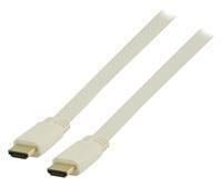 Valueline Platte High Speed HDMI kabel met ethernet HDMI-connector - HDMI-connector 2,00 m wit