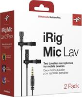 ikmultimedia IK Multimedia iRig Mic Lav 2 Smartphone microfoon Dasspeld Zendmethode: Kabelgebonden Incl. klem, Incl. tas, Incl. windkap