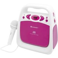 Soundmaster CD/USB-Player mit Sing-a-long Funktion und UKW Radio, pink
