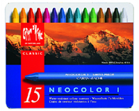 Waskrijt Caran d'Ache neocolor-I 15stuks assorti