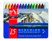 Waskrijt Caran d'Ache neocolor-II 15stuks assorti