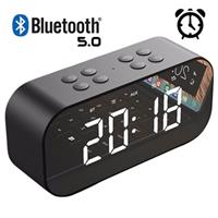 AEC BT501 Bluetooth Speaker met LED Wekker - Zwart