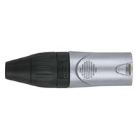 DAP XLR 3-polige zilveren plug X-type met zwarte kleurring