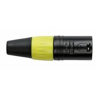 DAP XLR 3-polige zwarte male plug met gele kleurring