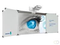 Smit Visual Projectiebord emailstaal mat wit (16:10) , Extraflat profiel, 5-vlaks voor touch projector (o.a. Epson 695Wi), muurmontage
