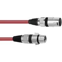 omnitronic XLR Verbindungskabel [1x XLR-Stecker 3 polig - 1x XLR-Buchse 3 polig] 1.00m Rot