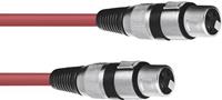 Omnitronic 30220900 XLR Verbindungskabel [1x XLR-Stecker 3 polig - 1x XLR-Buchse 3 polig] 1.50m Rot