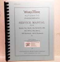 Fiftiesstore Service Manual for Wurlitzer 750, 750-E, 780, 780-E, 700, 800, 500, 500-A, 600, 600-A, 600 Keyboard