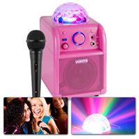Vonyx SBS50 Bluetooth party speaker with LED, pink
