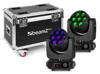 BeamZ Professional BeamZ MHL740 moving head 7x 40W - 2 stuks in flightcase