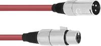 Omnitronic 30220905 XLR Verbindungskabel [1x XLR-Stecker 3 polig - 1x XLR-Buchse 3 polig] 5.00m Rot