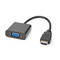HDMI™ -Kabel / HDMI™ Stecker / VGA Buchse / 3.5 mm Buchse / 1080p / Vernickelt / 0.20 m / Gerade / PVC / Schwarz / Box - Nedis