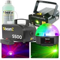 BeamZ feestverlichting pakket met LED lichteffect, laser en