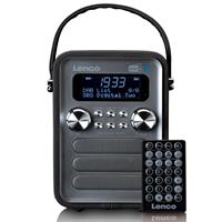 Draagbare Dab+ Fm Radio Met Bluetooth En Aux-ingang, Oplaadbare Batterij Lenco Pdr-051bksi Zwart-antraciet