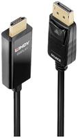 LINDY Anschlusskabel DisplayPort Stecker, HDMI-A Stecker 0.5m Schwarz 40924 DisplayPort-Kabel