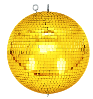 7even Spiegelkugel mit Sicherheitsöse 30cm gold // Discokugel - Mirrorball 30cm gold