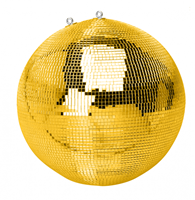 7even Spiegelkugel mit Sicherheitsöse 50cm gold // Discokugel - Mirrorball 50cm gold