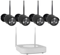 Smartwares CMS-30300 CMS-30300 Funk, WLAN IP-Funk-Überwachungs-Set mit 4 Kameras 1920 x 1080 Pixel