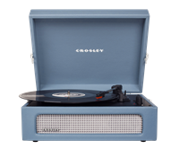 fiftiesstore Crosley Voyager Portable Retro Platenspeler - Washed Blue BLUETOOTH IN/OUT