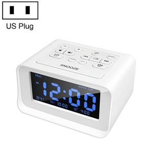 Huismerk LED digitale slaapkamer wekker met USB opladen poort klok radio temperatuur elektronische platformklok specificatie: Amerikaanse plug