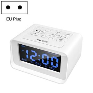 Huismerk LED digitale slaapkamer wekker met USB opladen poort klok radio temperatuur elektronische platformklok specificatie: EU-plug