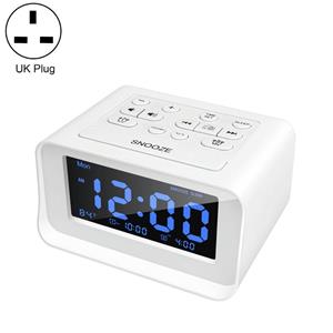 Huismerk LED digitale slaapkamer wekker met USB opladen poort klok radio temperatuur elektronische platformklok specificatie: Britse plug