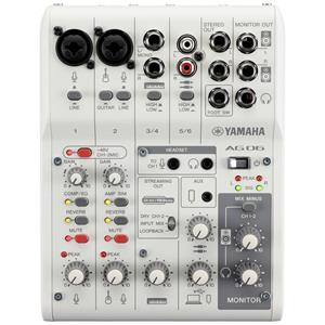 Yamaha AG06MK2W Console-mengpaneel Aantal kanalen:6 USB-aansluiting