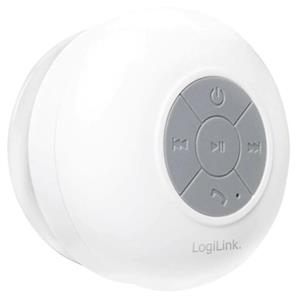LogiLink Bluetooth Lautsprecher, IPX4, mit Saugnapf, weiß