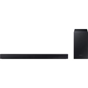 Samsung HW-B440 2.1 Soundbar (Bluetooth, 270 W, 2.1-Kanal (mit 3 integrierten Lautsprechern), Dolby Digital 2.0- und DTS 2.0-Unterstützung, Ausgangsleistung (RMS): 300 W bzw. 270W)