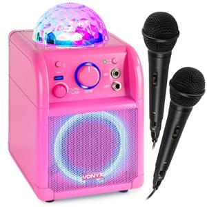 Vonyx SBS55P karaokeset met 2 microfoons, Bluetooth en lichteffect -
