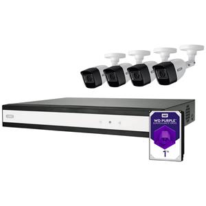 ABUS Performance Line TVVR33842T Analoog, AHD Bewakingscameraset 8-kanaals Met 4 cameras 2560 x 1940 Pixel 1 TB