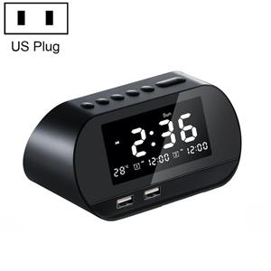 Huismerk Dual USB Charge Alarm Smart Wireless Radio LCD-temperatuurklok specificatie: US Plug