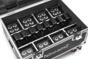 BeamZ BBP96S - Set van 8 accu uplights met 12W LED's en FCC9
