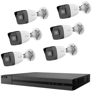HiLook IK-6288BH-MH/P IK-6288BH-MH/P IP-Bewakingscameraset LAN 8-kanaals Met 6 cameras 3840 x 2160 Pixel