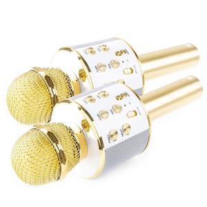 MAX Set van 2  KM01 karaoke microfoons - Goud (2x)