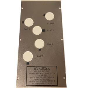 Fiftiesstore Wurlitzer 532 Versterker Afdekplaat