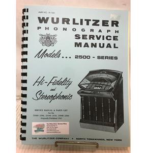 Fiftiesstore Wurlitzer 2500(S), 2504(S) And 2510(S) Jukebox Service Manual