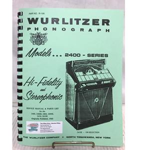 Fiftiesstore Wurlitzer 2400(S), 2404(S) And 2410(S) Jukebox Service Manual