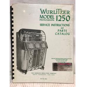 Fiftiesstore Wurlitzer 1250 Jukebox Service Instructions And Parts Catalog