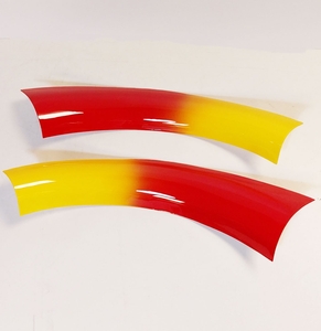 Fiftiesstore Wurlitzer 1100 Rood En Geel Plastic Bogen (Paar)
