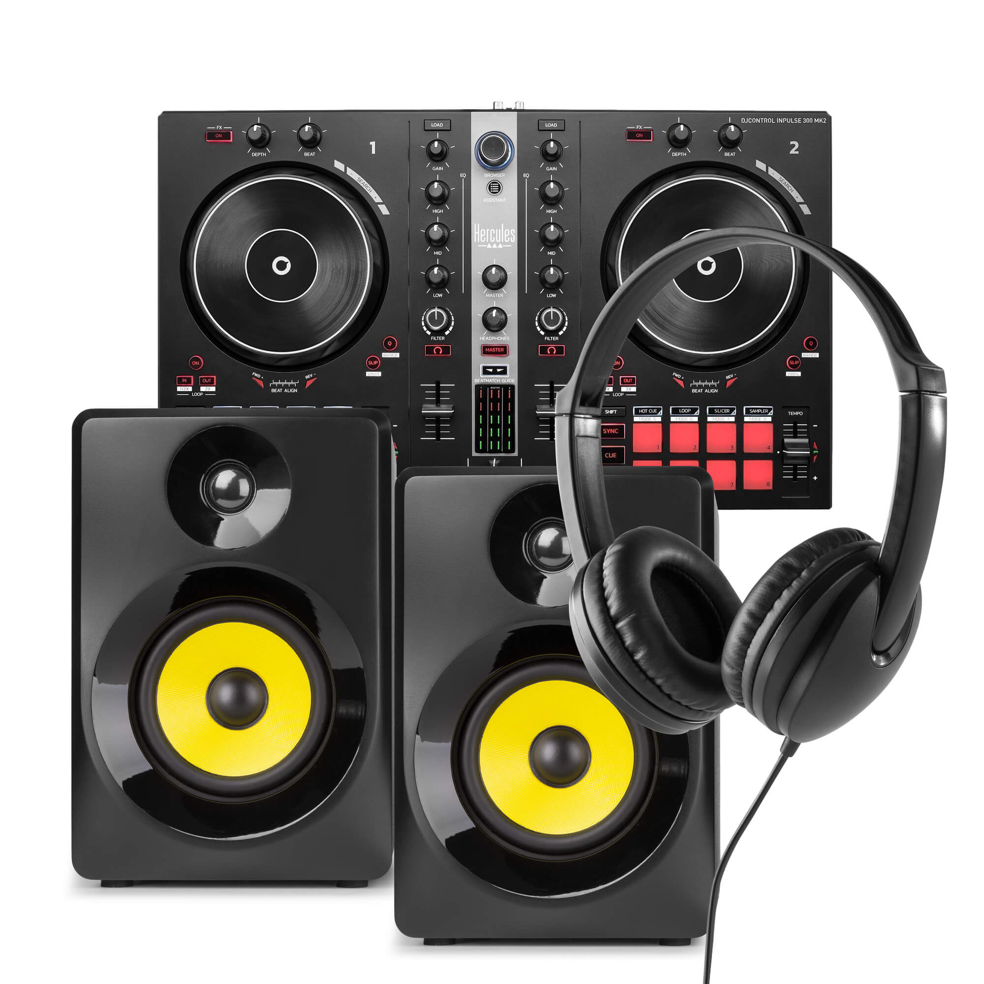 Inpulse 300 MK2 DJ set met SMN50B monitors en hoofdtelefoon -