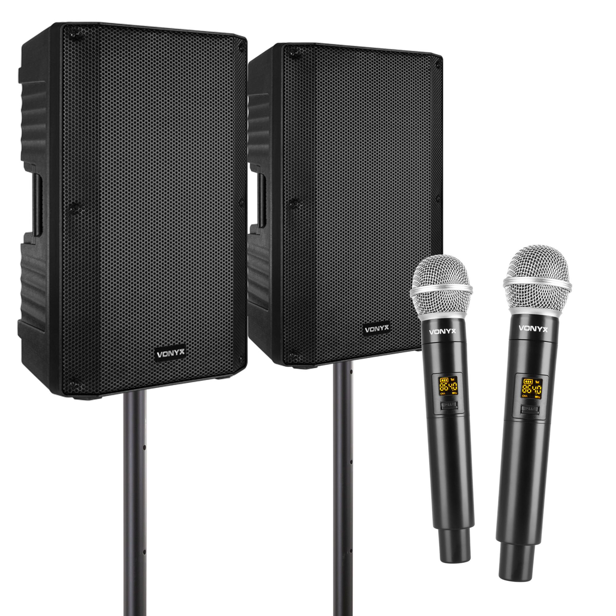 Vonyx karaoke set voor volwassenen met 2x draadloze microfoons - 2