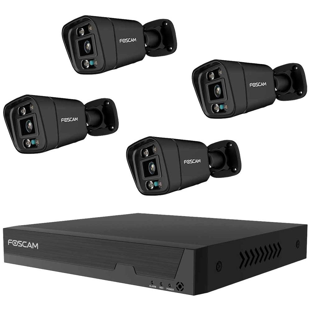 Foscam FN9108E-B4-2T black LAN IP-Überwachungskamera-Set 8-Kanal mit 4 Kameras 3840 x 2160 Pixel