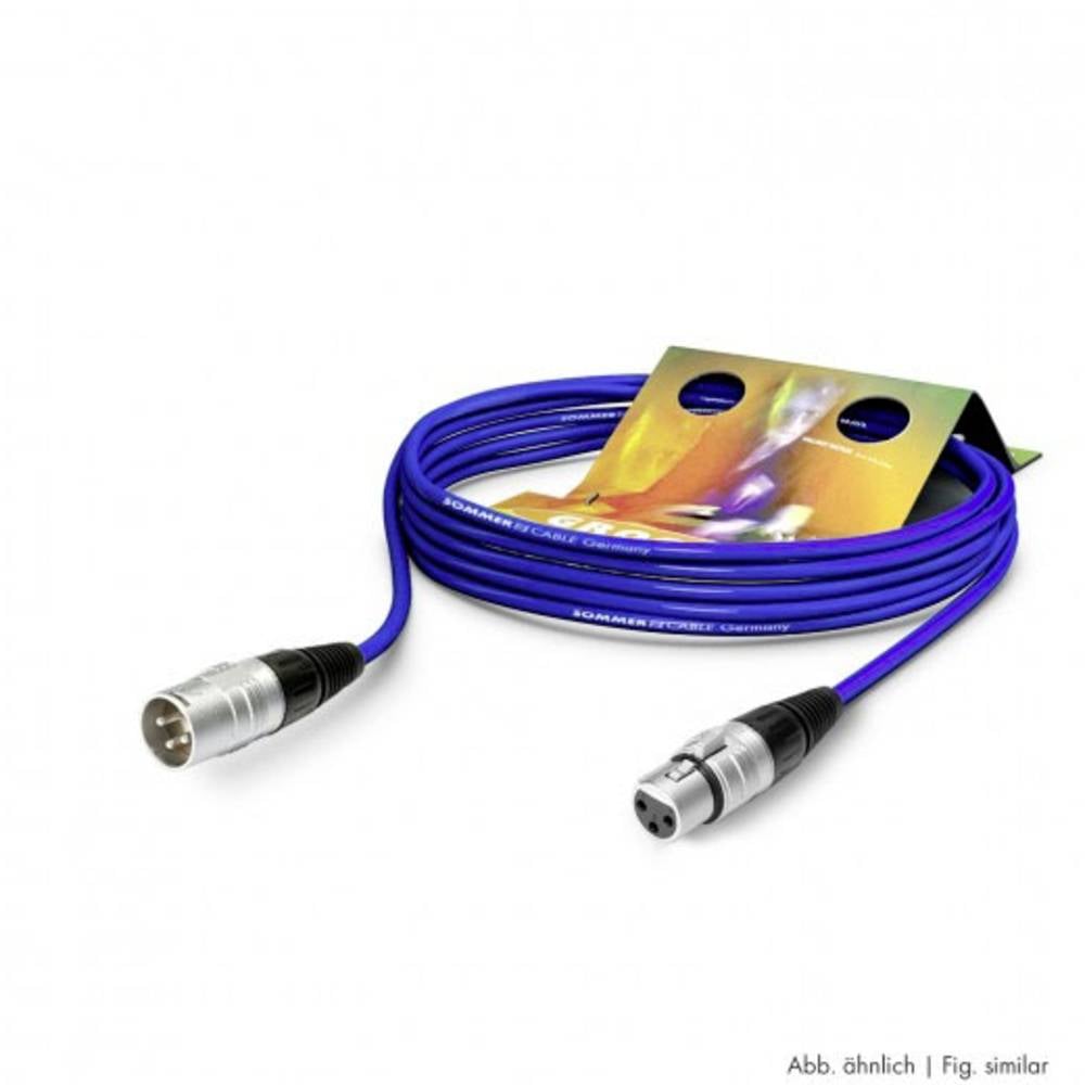 Sommer Cable SGHN-0100-BL XLR Aansluitkabel [1x XLR-bus 3-polig - 1x XLR-stekker 3-polig] 1.00 m Blauw