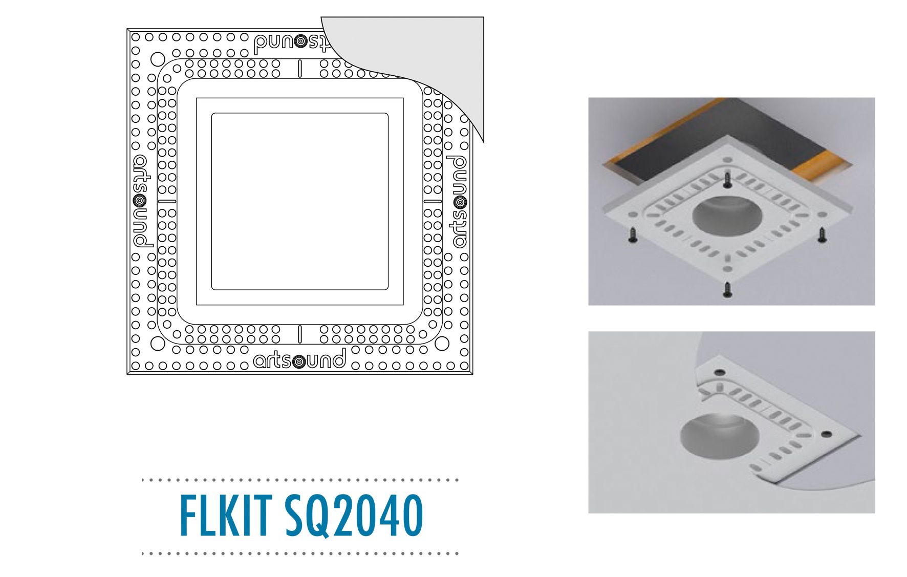 ArtSound  FLKIT SQ2040 Flush Mount Kit voor SQ2040 - Wit