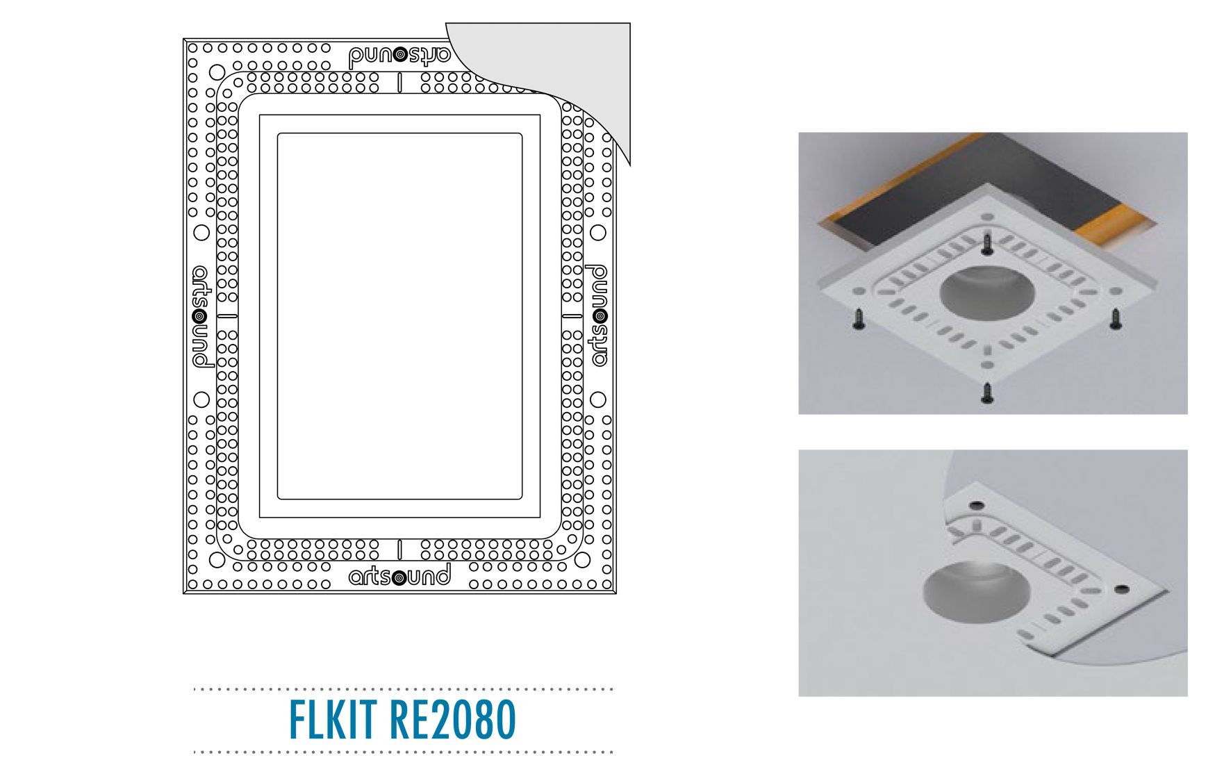 ArtSound  FLKIT RE2080 Flush Mount Kit voor RE2080 - Wit
